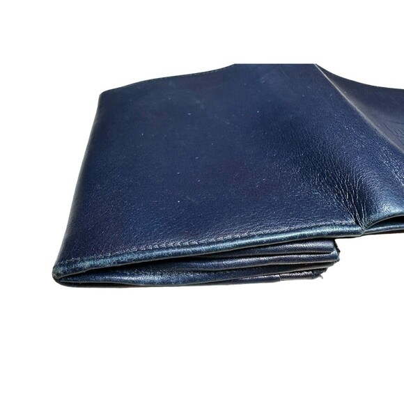 Givenchy Vtg 4G Logo Blue Leather Wallet Bifold Coin Pocket Made In Spain - Picture 13 of 14